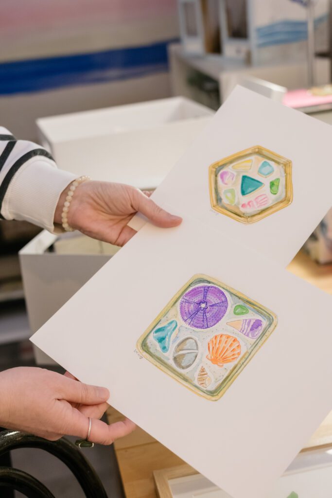 Branding photo of artist's work in studio